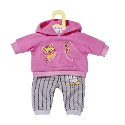 Image de Dolly Moda Jogging Rose pour Poupée de 39 à 46 cm Motif Chat les Petites Mains, Jeu Créatif Suscite l&#039;Empathie et Développe Aptitudes Sociales, Partir 3 ans Haut Capuche Bas