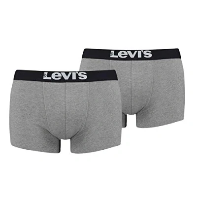Image de Levi&#039;s Solid Basic Trunk 2 PACK Shorty, Homme, Taille: XL, Middle grey melange