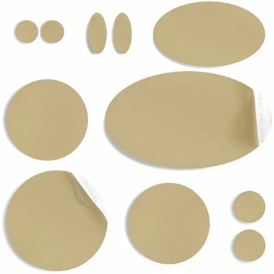 Image de aZengear Patchs de réparation doudoune Prédécoupés, autocollants, imperméables, résistants aux déchirures en nylon pour fixer des trous dans les vêtements (11 pièces, Beige)