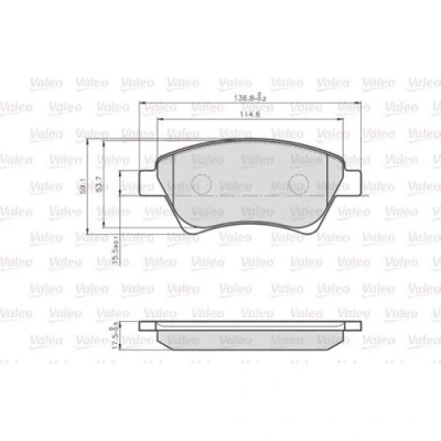 Image de VALEO 872930 Jeu de plaquettes frein Essieu avant contact signal d&#039;usure exclu sans kit vis fixation, pour conditions d’usage difficiles