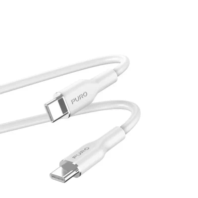 Image de Cable telephone Puro PUUSBCUSBCICONWHI Kabel USB ICON soft C / Kabel, 1,5 m (weiß) ()