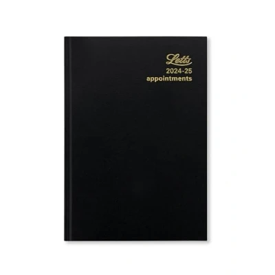 Image de Letts of London Agenda scolaire 2024/2025 format A5 1 jour par page Avec rendez vous Noir