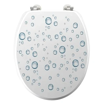Image de douceur d&#039;intérieur ABATTANT WC CHARNIERES Metal, Bois d&#039;ingénierie, Bubble, 37,5 x 46 CM