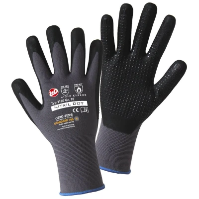 Image de L+D 1166 7 Gant de protection gris, noir Nylon, Élasthanne