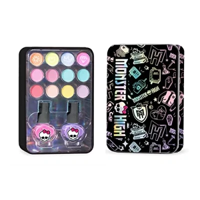 Image de Nice Group Monster High Tin Case Nail &amp; Make Up Set Kit de Maquillage avec Fard à paupières et Vernis