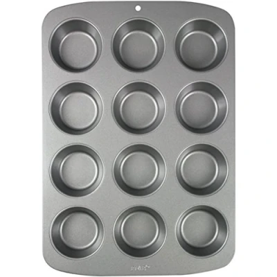Image de PME CSB110 Moule Anti adhérent en Acier au Carbone pour 12 Muffins, Inoxydable, Silver, 37.299999999999997 x 26.1 3.1 cm