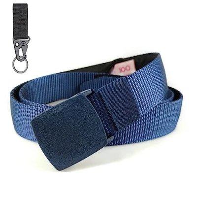 Image de BLAINDERS Ceinture de Voyage Porte Monnaie, Pochette secrète, Cache Billets, Idéal pour Une Meilleure Sécurité en et Travail. (Bleu)