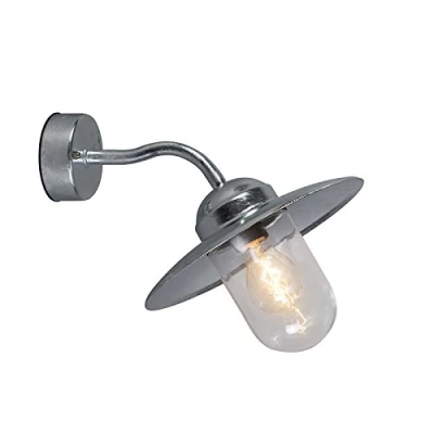 Image de QAZQA munich Applique murale 1 lumière L 200 mm Gris Rustique, Rétro éclairage extérieur