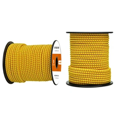 Image de Abma Cord Tendeur Élastique 4mm 30M Corde Elastique en Caoutchouc Jaune&amp;Rouge