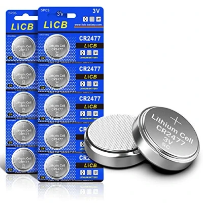 Image de Lot de 10 piles bouton LiCB lithium batteries CR 2477 3 V