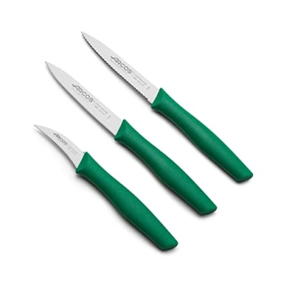 Image de Arcos Series Nova Ensemble de Couteaux d’Office Lame Nitrum en Acier Inoxydable Poignée Polypropylène Couleur Vert
