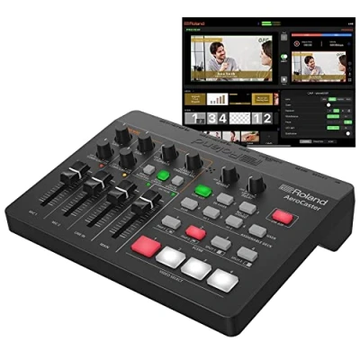 Image de Roland AeroCaster Système de Streaming en Direct Une puissante Solution Production multicaméra avec Interface Audio et contrôleur physiques appli complète pour iPad VRC 01 Noir