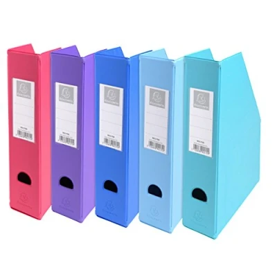 Image de Exacompta Réf. 90170E Lot de 10 Portes revues rigide avec dos 7 cm en PP couleurs assorties tendance