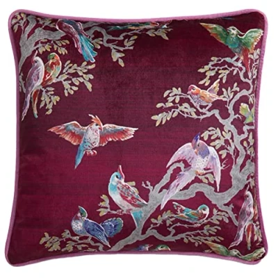 Image de Laurence Llewelyn Bowen Housse de Couette Oiseaux Multicolores 200 x cm Satin Doux 100% Coton 2 taies d&#039;oreiller Fils Literie Luxe en Blanc