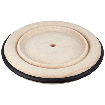 Image de Rayher Roue en bois avec bordure caoutchouc, nature, 1 pce., Ø12cm, axe Ø6mm, construction, réparation, jouet 6122300
