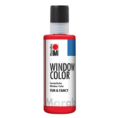 Image de Marabu 04060004031 Window Color Fun &amp; Fancy Peinture pour fenêtre à base d&#039;eau 80 ml Amovible sur des surfaces lisses comme le verre, les miroirs, carrelage et film