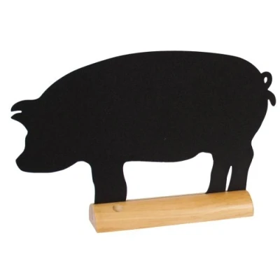 Image de Securit Ardoise de table en forme cochon Noir/teck