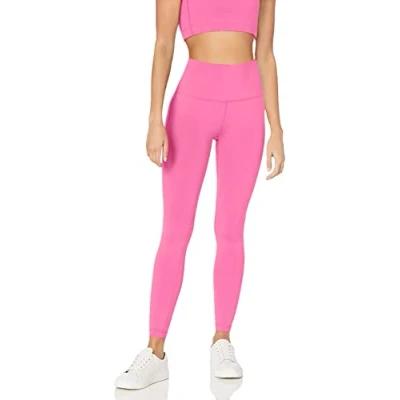 Image de Amazon Essentials Legging de sport long à taille haute modelant (existe en grandes tailles) Femme, Rose Vif, XS