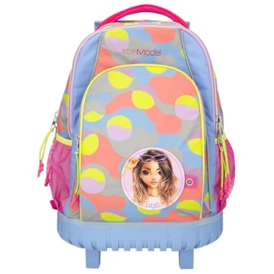 Image de Depesche 12770 TOPModel Flash Dos Scolaire Trolley modèle et Motif Graphique coloré en matériau réfléchissant, Sac d&#039;école avec poignée télescopique roulettes, Multicolor, Taille Unique