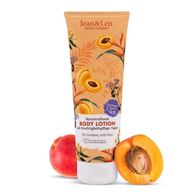 Image de Jean &amp; Len Lotion pour le corps raffermissante avec Q10 et huile de noyau d&#039;abricot fruitée 250 ml