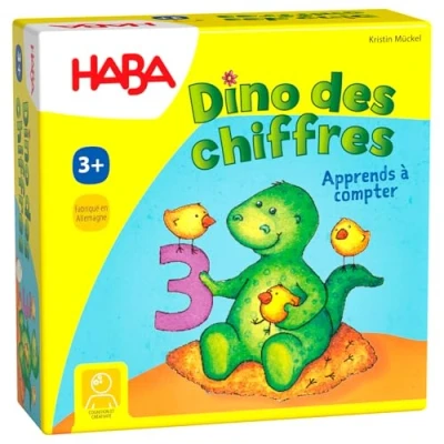 Image de HABA 5475 Dino des chiffres Un jeu de poche et mémoire pour les 3 ans plus (Fabriqué en Allemagne)