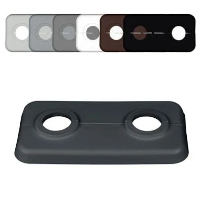 Image de FUX 3 Pcs. rosace radiateur, 12mm 21,3mm, double pour tuyau de chauffage, cache plomberie, coffrage tuyau, trou, 2 trous (16mm, gris anthracite RAL 7016)