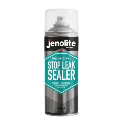 Image de JENOLITE Spray Scellant anti Fuite TRANSPARENT 400ml fuites pour gouttières et toits plats Joint d&#039;étanchéité imperméable Remplit, scelle arrête les