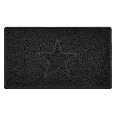 Image de Nicoman Étoile Paillasson Lavable en Relief Vinyle Boucles d&#039;entrée Tapis de Bienvenue (Utiliser à l&#039;intérieur et l&#039;extérieur),Moyen (75x44cm), Noir