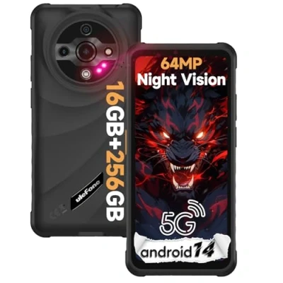 Image de Ulefone Armor X31 Pro 5G Téléphone Portable Incassable, 12Go+256Go/2To, Android 14 6050mAh Smartphone 64MP+25MP Vision Nocturne, 120Hz 6.56&quot; FHD+, Face ID/Dual SIM/GPS/NFC/OTG Noir