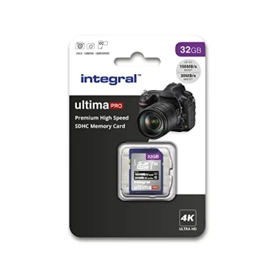 Image de Integral Carte Mémoire 32Go SDHC UltimaPro Premium Haute Vitesse jusqu&#039;à 100MB/s Classe 10 V30 UHS1 U3