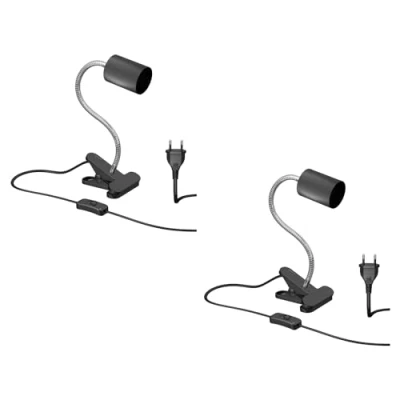 Image de ledscom.de 2 pièces Lampe à pince, col de cygne WAIKA, interrupteur, noir mat, 1x GU10 max. 15W
