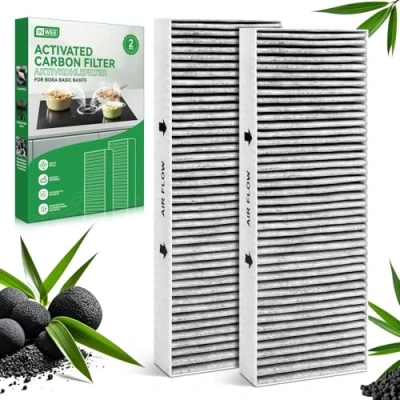 Image de Inwee Kit de Filtres à Charbon Actif Pour Hottes Aspirantes BORA Basic BAKFS, 2 X Compatible avec BIU/BHU/BFIU, Remplacement BAKFS