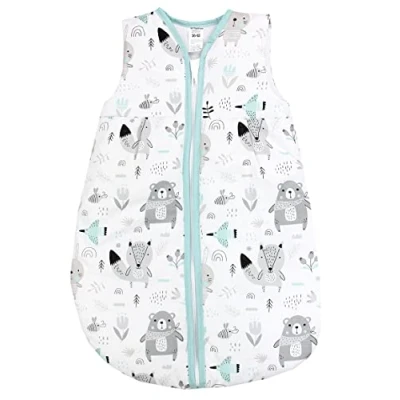 Image de TupTam Gigoteuse Bébé tout au long de l&#039;année, certifiée OEKO TEX, 2.5 TOG, sans manches, rembourrée, Les ours/Renard/Monnaie, 80 86