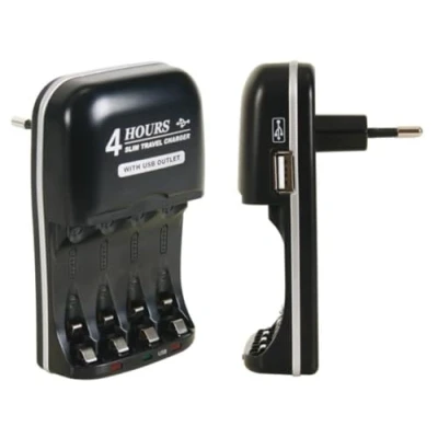 Image de Velleman Chargeur/déchargeur Rapide Universel, avec écran LCD, Convient aux Piles NiMH AA, AAA, C, D, 9 V, Sortie USB, contrôle par microprocesseur, indicateur LED Pendant la Charge, Adaptateur