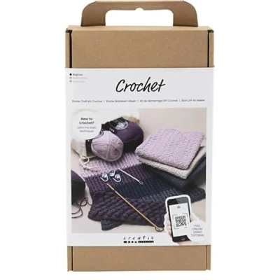Image de Creotime Creativ Company Kit de bricolage au crochet complet parfait pour les débutants à apprendre