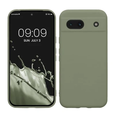 Image de kwmobile Housse Compatible avec Google Pixel 8a Coque de téléphone en TPU Protection Appareil Photo Vert Gris