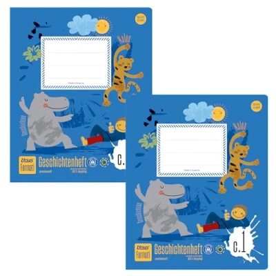 Image de Ursus Formati C.1 Quart Creative Cahier 20 feuilles vierges + ligné Papier 100% recyclé Lot de 2 règles combinées pour apprentissage créatif