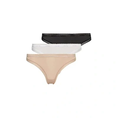 Image de Calvin Klein Underwear Thong 3 PACK String, Femme, Taille: Small, White