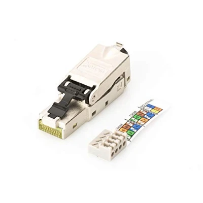 Image de Digitus DN 93631 connecteur de Fils RJ 45 Acier Inoxydable Connecteurs (RJ 45, Inoxydable, Cat6, 1 A, 78 g, 12, 5 mm)