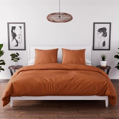 Image de Intemporel Parure Housse de Couette en Microfibre lavée 240x220 cm Boheme Terra, par Soleil d&#039;Ocre
