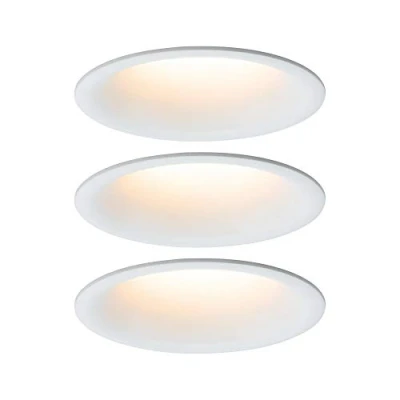 Image de Paulmann 93419 Cymbal Spot LED encastrable 3 x 6,5 W IP44 Dimmable Blanc Mat Plastique 2000 K, pièces