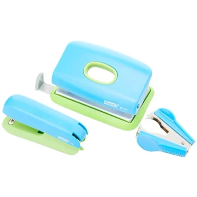 Image de Rapid Funky agrafeuse Manuelle Set scolaire complet + perforateur ôte agrafes Bleu/Vert Lot de 1