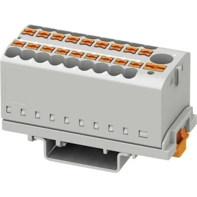 Image de PHOENIX CONTACT PTFIX 6/18X2,5 NS35 GY Bloc de distribution vertical et alimentation intégrée 690V 24A Nombre bornes 19 Section 0,14mm² 4mm²