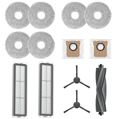 Image de Dreame 1x Brosse Principale 2X brosses latérales Filtre à Cartouche sac d&#039;Aspirateur Anti poussière 3X Chiffon Lavable pour aspirateur Robot L20 Ultra