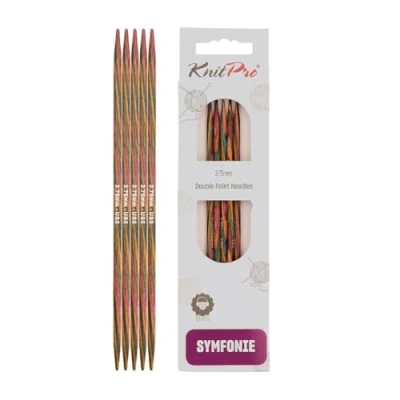 Image de KnitPro KP20135 Symphonie Aiguille Double Pointe Bois Multicolore 47,5 x 0,9 5 cm