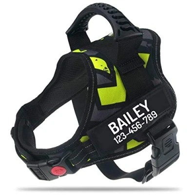 Image de PawPawify Harnais Anti Traction pour Chien avec nom et numéro de téléphone à Personnaliser Plus tiraillement ou d’étouffement…