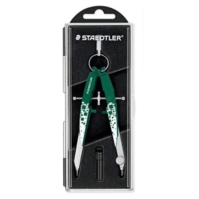 Image de Staedtler Mars Comfort 556 Compas Géométrique De Précision Grand Balustre Vert Métallique