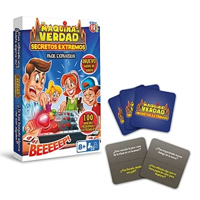 Image de Play Fun by IMC Toys The Truth Machine Extreme un pack de 100 questions amusantes avec nouveau mode jeu ; pour les enfants à partir 8 ans (version espagnole)