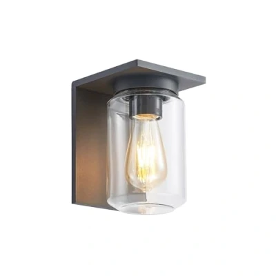 Image de Lucande Applique Exterieur Semka à intensité variable (Moderne) en Noir Aluminium (1 lampe,à E27), Murale Exterieur, Luminaire Lampe Jardin, Eclairage