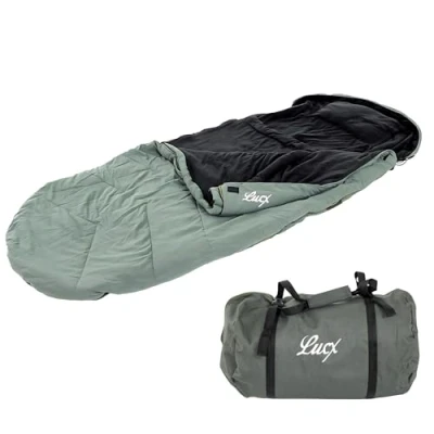 Image de sac de couchage Lucx®, Nightcat, pêcheur, pour la pêche à carpe et nocturne, pêche, 5 saisons, vert olive, 28 x 52 cm